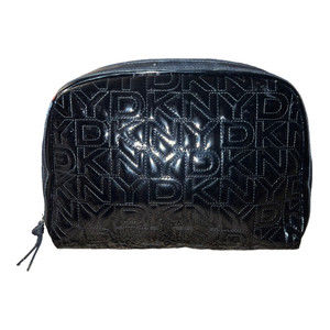 | dkny | Vintage Black Patent Leather Makeup Bag